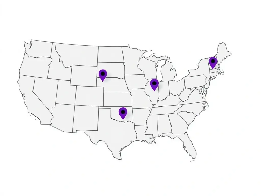 An image depicting a map of the United States with highlighted areas indicating DataTel 360's nationwide coverage for onsite IT support.