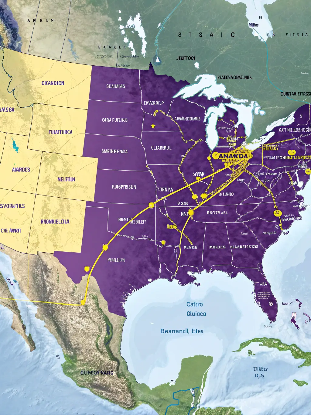 A map of the United States with pins highlighting various locations where DataTel360.tech provides IT support, emphasizing nationwide coverage.